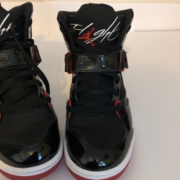 Air Jordan Flight Shoes 45 High 'Bred' Black/Varsity Red/White Size 8.5 … - Picture 3 of 8